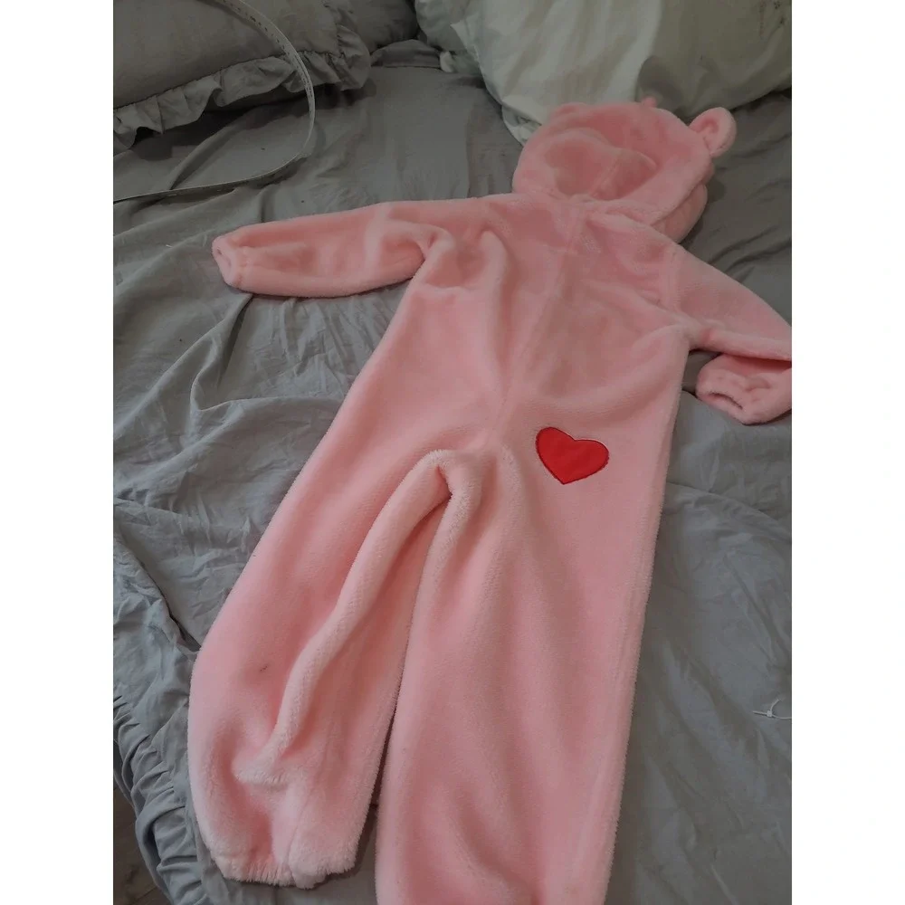 Care Bear Cheer Rainbow tummy plush one piece Costume kids SZ 3T or 4T halloween
